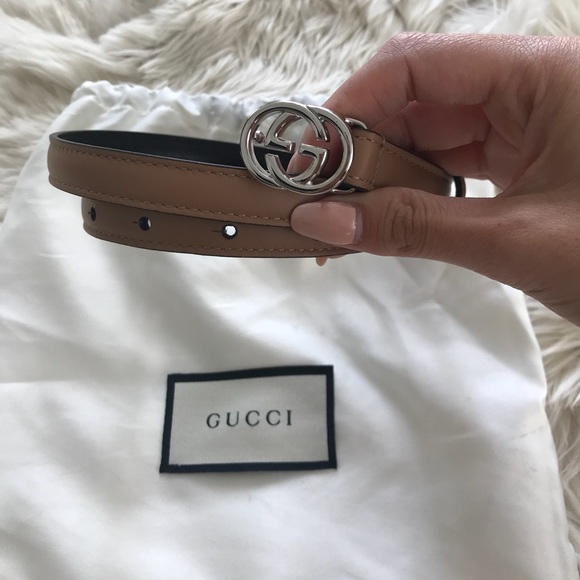 nude gucci belt